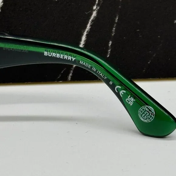 BURBERRY BE4421U 4104/87 Green Cat Eye B Motif Sunglasses 51mm Authentic Italy Burberry Be 4421u Women Green Cat Eye Sunglasses – Otticanet main image 3